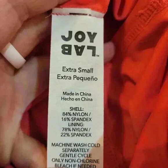 Joy Lab Women's Hot Coral Nylon/Spandex Butterfly Drawstring Shorts - Picture 8 of 8